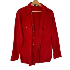 Woolrich bright red jacket casual pockets women's size L (23 inch pit to pit)